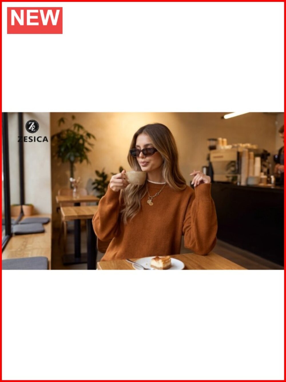 Oversized Batwing Sleeve Crew Neck Pullover Sweater - Picture 6 of 6